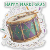 Mardi Gras Festive Drum Sticker (Voorkant)