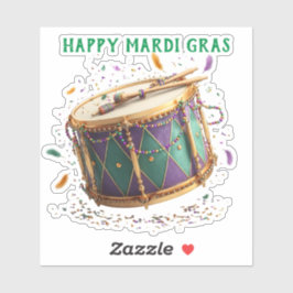 Mardi Gras Festive Drum Sticker