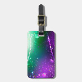 Mardi Gras Festive Paarse Achtergrond Bagagelabel (Voorkant verticaal)