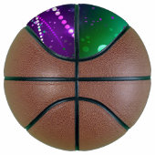 Mardi Gras Festive Paarse Achtergrond Basketbal (Rechts)