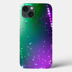 Mardi Gras Festive Paarse Achtergrond iPhone 13 Hoesje