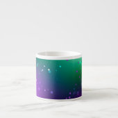 Mardi Gras Festive Paarse Achtergrond Espresso Kop (Voorkant)