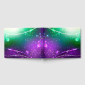 Mardi Gras Festive Paarse Achtergrond Gastenboek (Volledig)