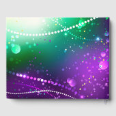 Mardi Gras Festive Paarse Achtergrond Gastenboek (Achterkant)