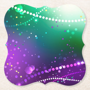 Mardi Gras Festive Paarse Achtergrond Kartonnen Onderzetters