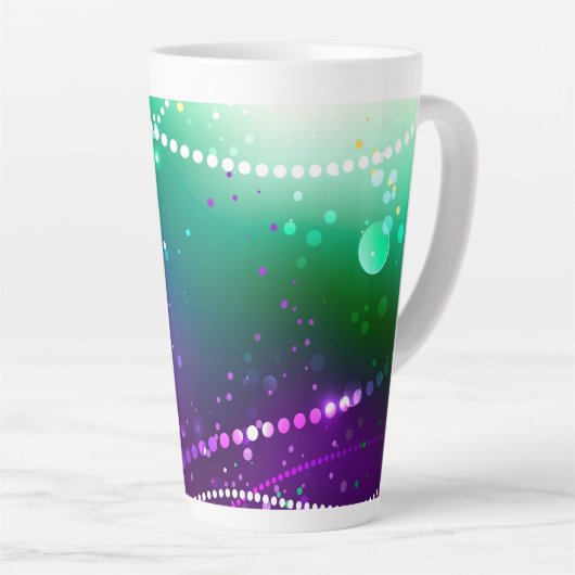 Mardi Gras Festive Paarse Achtergrond Latte Mok (Rechterhoek)