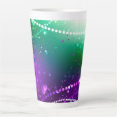 Mardi Gras Festive Paarse Achtergrond Latte Mok (Voorkant)
