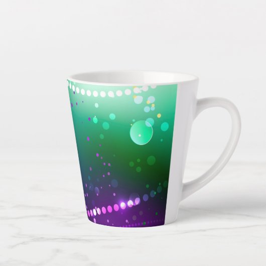 Mardi Gras Festive Paarse Achtergrond Latte Mok (Rechts)