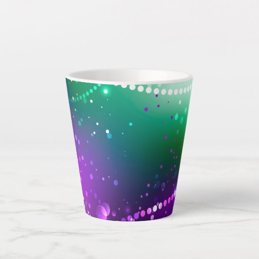 Mardi Gras Festive Paarse Achtergrond Latte Mok (Voorkant)