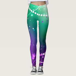 Mardi Gras Festive Paarse Achtergrond Leggings
