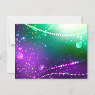 Mardi Gras Festive Paarse Achtergrond Magnetische Uitnodiging