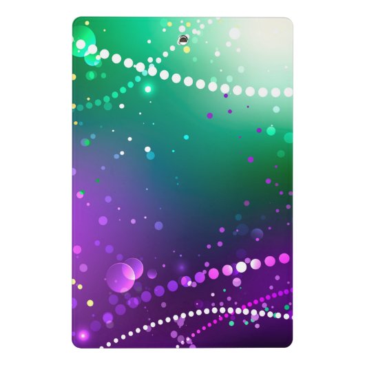 Mardi Gras Festive Paarse Achtergrond Mini Klembord (Achterkant)