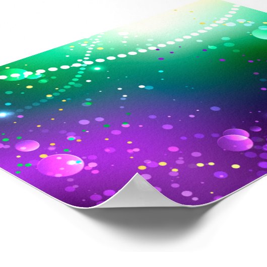 Mardi Gras Festive Paarse Achtergrond Poster (Hoek)