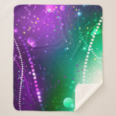 Mardi Gras Festive Paarse Achtergrond Sherpa Deken (Voorkant)