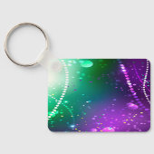 Mardi Gras Festive Paarse Achtergrond Sleutelhanger (Achterkant)