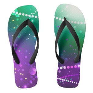 Mardi Gras Festive Paarse Achtergrond Teenslippers
