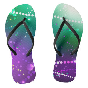 Mardi Gras Festive Paarse Achtergrond Teenslippers