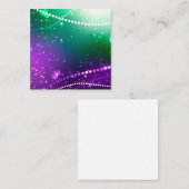 Mardi Gras Festive Paarse Achtergrond Vierkante Visitekaartje (Voorkant / Achterkant)
