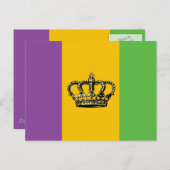 Mardi Gras Flag Crown Briefkaart (Voorkant / Achterkant)