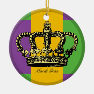 Mardi Gras Flag Crown Keramisch Ornament