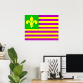 Mardi Gras Flag Poster (Thuiskantoor)