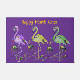Mardi Gras Flamingos Coastal Deurmat