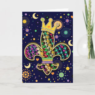 Mardi Gras Fleur Celebrate Kaart