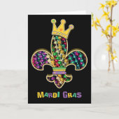Mardi Gras Fleur Celebrate Kaart (Gele Bloem)