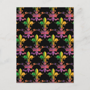 Mardi Gras Fleur de Crown Briefkaart