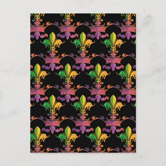 Mardi Gras Fleur de Crown Briefkaart (Voorkant)