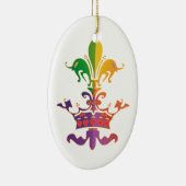 Mardi Gras Fleur de Crown Keramisch Ornament (Rechts)