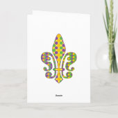Mardi Gras Fleur DE Dots Kaart (Achterkant)