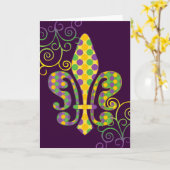 Mardi Gras Fleur DE Dots Kaart (Gele Bloem)