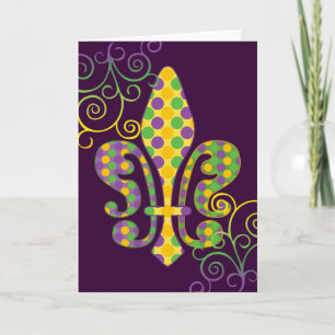 Mardi Gras Fleur DE Dots Kaart