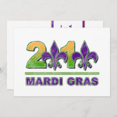 Mardi Gras Fleur-de-Lis 2010 Uitnodiging (Voorkant / Achterkant)