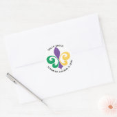Mardi Gras Fleur De Lis Adreslabel Ronde Sticker (Envelop)