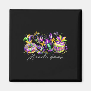 Mardi Gras Fleur De Lis Beads Louisiana Festival C Magneet