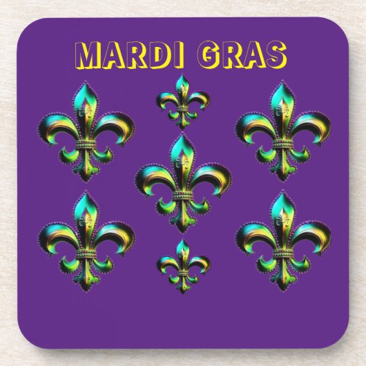 Mardi Gras Fleur De Lis Bier Onderzetter (Voorkant)