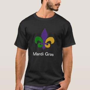 Mardi Gras Fleur de Lis Black T-shirt