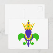 Mardi Gras Fleur de Lis Briefkaart (Voorkant / Achterkant)