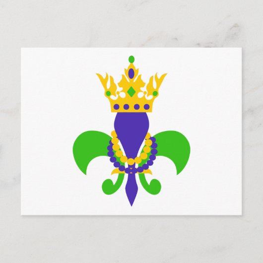 Mardi Gras Fleur de Lis Briefkaart (Voorkant)