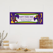 Mardi Gras Fleur de Lis Crawfish Party Banner Poster (Keuken)