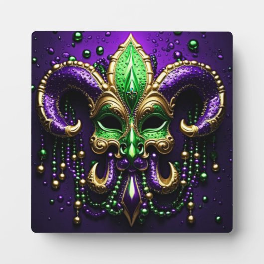 Mardi Gras Fleur De Lis Design 2024 Fotoplaat (Voorkant)