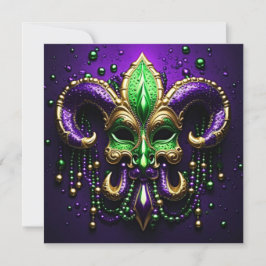 Mardi Gras Fleur De Lis Design Kaart