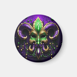 Mardi Gras Fleur De Lis Design Magneet