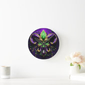 Mardi Gras Fleur De Lis Design Ronde Klok (Huis)