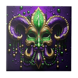 Mardi Gras Fleur De Lis Design Tegeltje