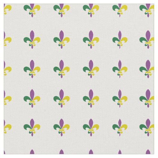 Mardi Gras Fleur De lis Fabric Stof (Close Up)