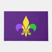 Mardi Gras Fleur-de-Lis Geel Paars Deurmat (Voorkant)