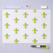 Mardi Gras Fleur de Lis in White Tissuepapier (Craft)